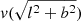 $ v(\sqrt{l^2+b^2}) $