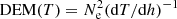 $ {\rm DEM}(T) = N_{\rm e}^2 ({\rm d}T/{\rm d}h)^{-1} $
