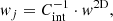 $$ \begin{aligned} { w}_j = C_\text{int}^{-1}\cdot { w}^\text{2D}, \end{aligned} $$