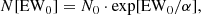$$ \begin{aligned} N[\mathrm{EW}_0]=N_0\cdot \exp [\mathrm{EW}_0/\alpha ], \end{aligned} $$