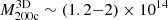 $ M_{\mathrm{200c}}^{\mathrm{3D}}\sim (1.2{-}2)\times 10^{14} $