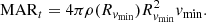 $$ \begin{aligned} \mathrm{MAR}_{t}=4\pi \rho (R_{v_{\min }})R_{v_{\min }}^2 v_{\min }. \end{aligned} $$