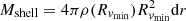 $ M_{\rm shell}= 4\pi \rho(R_{v_{\min}}) R_{v_{\min}}^2 {\rm d}r $