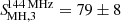 $ {S\!}^{\mathrm{144\,MHz}}_{\mathrm{MH,3}} = 79 \pm 8 $