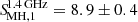 $ {S\!}^{\mathrm{1.4\,GHz}}_{\mathrm{MH,1}} = 8.9\pm 0.4 $