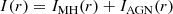 $$ \begin{aligned} I(r) = I_{\rm MH}(r) + I_{\rm AGN}(r) \end{aligned} $$