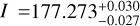 $I = 177.273_{ - 0.027}^{ + 0.030}$