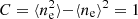 $ C = \langle n_{\rm e}^2\rangle {-}\langle n_{\rm e}\rangle^2 = 1 $