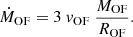 $$ \begin{aligned} \dot{M}_{\rm OF} = 3~{v}_{\rm OF}~\frac{M_{\rm OF}}{R_{\rm OF}} .\end{aligned} $$