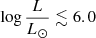 $ \log \frac{L}{L_{{\odot}}}\lesssim6.0 $