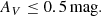 $$ \begin{aligned} A_V \le 0.5 \, \mathrm{mag}. \end{aligned} $$