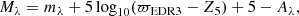 $$ \begin{aligned}&M_{\lambda } = m_{\lambda } + 5 \log _{10} (\varpi _{\rm EDR3} - Z_5) + 5 - A_{\lambda } , \end{aligned} $$