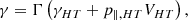 $$ \begin{aligned} \gamma = \Gamma \left( \gamma _{HT} + p_{\parallel , HT} V_{HT}\right), \end{aligned} $$