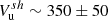 $ V_{\mathrm{u}}^{sh} \sim 350 \pm 50 $
