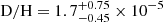 $ \rm D/H=1.7^{+0.75}_{-0.45}\times 10^{-5} $
