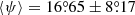 $ \langle \psi \rangle = 16{{\overset{\circ}{.}}}65 \pm 8{{\overset{\circ}{.}}}17 $