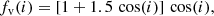 $$ \begin{aligned} f_{\rm v} (i)= [1+1.5\, \cos (i)]\, \cos (i), \end{aligned} $$
