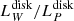 $ L^{\mathrm{disk}}_{W}/L^{\mathrm{disk}}_{P} $