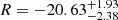 $ R = - 20.63^{+1.93}_{-2.38} $