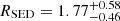 $ R_{\mathrm{SED}} = 1.77^{+0.58}_{-0.46} $