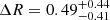 $ \Delta R = 0.49^{+0.44}_{-0.41} $