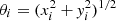 $ \theta_i = \smash{(x_i^2+\mathit{y}_i^2)^{1/2}} $