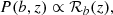 $$ \begin{aligned} P(b,z) \propto \mathcal{R} _b(z), \end{aligned} $$