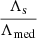 $ \frac{\Lambda_{\mathrm{s}}}{\Lambda_{\mathrm{med}}} $