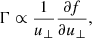 $$ \begin{aligned} \Gamma \propto \frac{1}{u_\perp }\frac{\partial f}{\partial u_\perp }, \end{aligned} $$