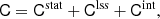 $$ \begin{aligned} \mathsf{C } = \mathsf{C }^\mathrm{stat} + \mathsf{C }^\mathrm{lss} + \mathsf{C }^\mathrm{int}, \end{aligned} $$