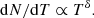 $$ \begin{aligned} \mathrm{d}N/\mathrm{d}T \propto T^{\delta } . \end{aligned} $$