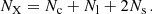 $$ \begin{aligned} N_{\rm X}=N_{\rm c} + N_{\rm l} + 2N_{\rm s}\,. \end{aligned} $$