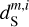 $d_{\rm{S}}^{m,i}$