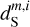 $d_{\rm{S}}^{m,i}$