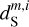 $d_{\rm{S}}^{m,i}$