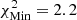 $ \chi^{2}_{\mathrm{Min}}=2.2 $