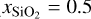 ${x_{{\rm{Si}}{{\rm{O}}_2}}} = 0.5$