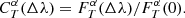 $$ \begin{aligned} C^{\alpha }_T(\Delta \lambda )=F^\alpha _{T}(\Delta \lambda )/F^\alpha _{T}(0). \end{aligned} $$
