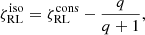 $$ \begin{aligned} \zeta _{\rm RL}^{\mathrm{iso} }=\zeta _{\rm RL}^{\mathrm{cons} }-\dfrac{q}{q+1}, \end{aligned} $$