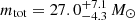 $ m_{\mathrm{tot}}= 27.0^{+7.1}_{-4.3}\,M_{\odot} $