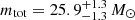$ m_{\mathrm{tot}}=25.9^{+1.3}_{-1.3}\,M_{\odot} $