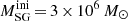 $ M^{\mathrm{ini}}_{\mathrm{SG}}\,{=}\,3\,{\times}\,10^6\,{M_{\odot}} $