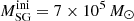 $ M^{\mathrm{ini}}_{\mathrm{SG}}=7\times 10^5\,{M_\odot} $
