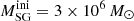 $ M^{\mathrm{ini}}_{\mathrm{SG}}=3\times 10^6\,{M_{\odot}} $