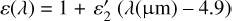 $\varepsilon _2^\prime (\lambda (\mu {\rm{m}}) - 4.9)$