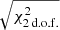 $ \sqrt{\chi^2_\mathrm{{2 \, d.o.f.}}} $