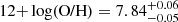 $ {12{+}\log(\text{O/H})}= 7.84^{+0.06}_{-0.05} $