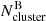 $ N_{\mathrm{cluster}}^{\mathrm{B}} $