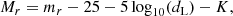 $$ \begin{aligned} M_r = m_r - 25 -5\log _{10}(d_{\rm L})-K, \end{aligned} $$
