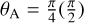 ${\theta _{\rm{A}}} = {\pi \over 4}\left( {{\pi \over 2}} \right)$